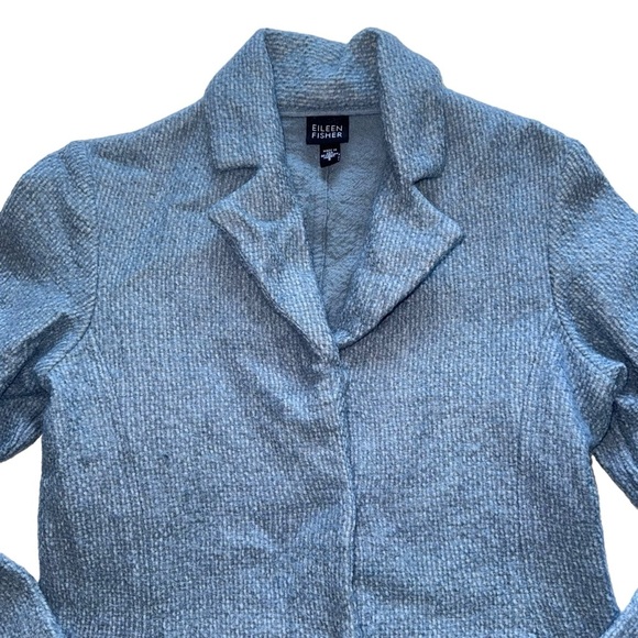 Eileen Fisher Blue Mohair Wool Blend Blazer Jacket Size S - Picture 2 of 7